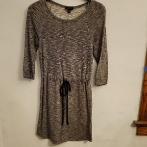 AB Studio Gray Cuffed 3/4 Sleeve Scoop Neck Dress